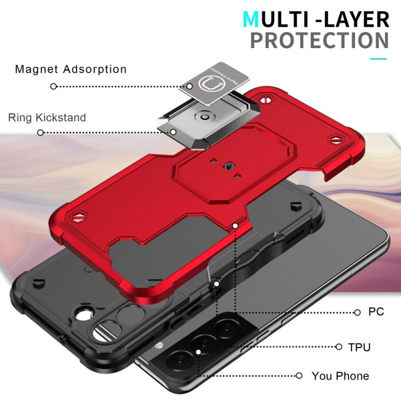 Capa Para Samsung Galaxy S23 Plus 5G Suporte De Anel De Efeito De Metal