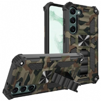 Capa Para Samsung Galaxy S23 Plus 5G Suporte Removível De Camuflagem