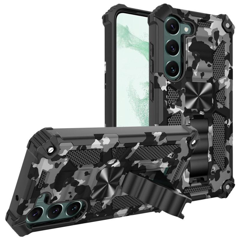 Capa Para Samsung Galaxy S23 Plus 5G Suporte Removível De Camuflagem