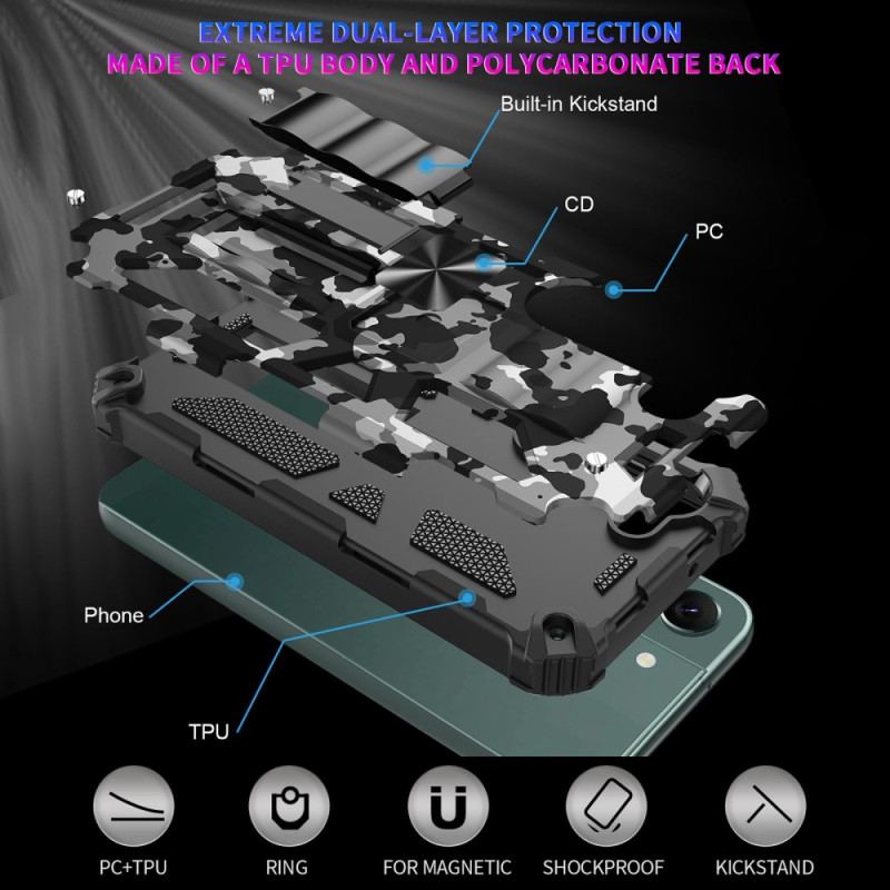 Capa Para Samsung Galaxy S23 Plus 5G Suporte Removível De Camuflagem