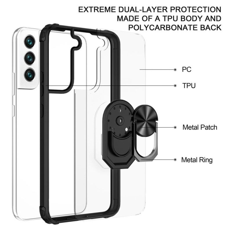 Capa Para Samsung Galaxy S23 Plus 5G Transparente Com Suporte De Anel