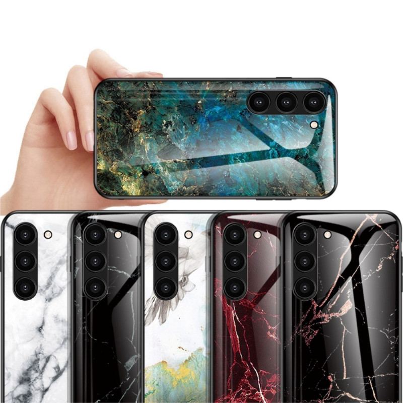 Capa Para Samsung Galaxy S23 Plus 5G Vidro Temperado De Mármore