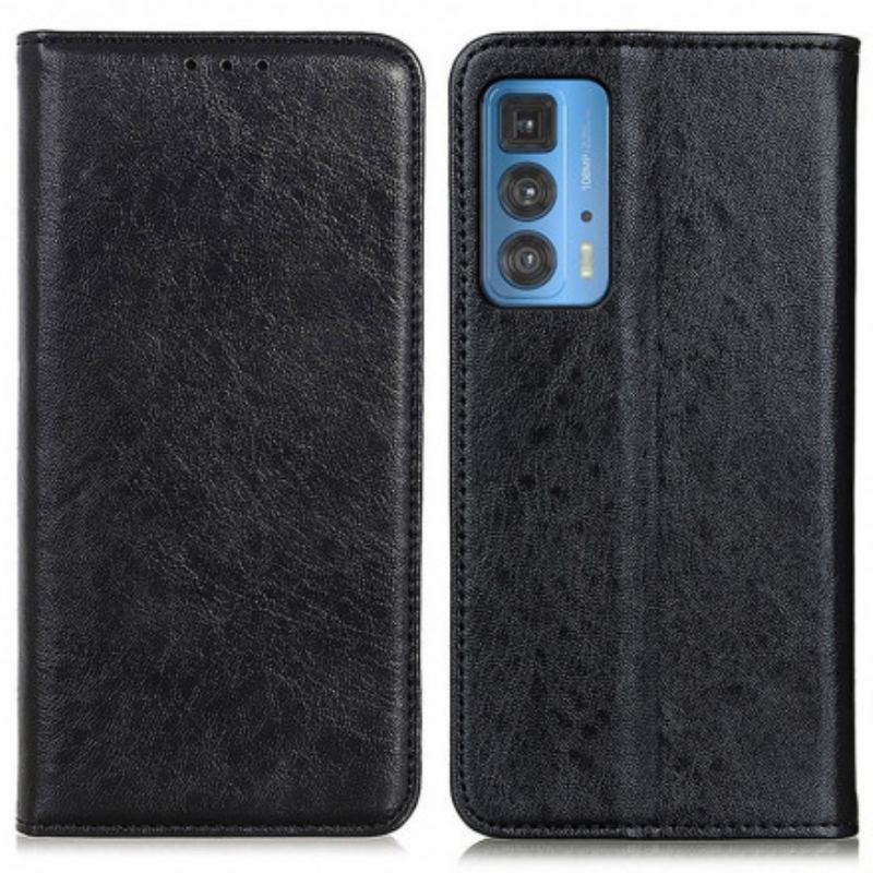 Capa De Celular Para Motorola Edge 20 Pro Flip Couro Dividido Texturizado