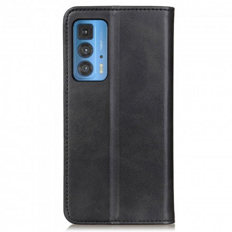 Capa De Celular Para Motorola Edge 20 Pro Flip Design De Couro Dividido