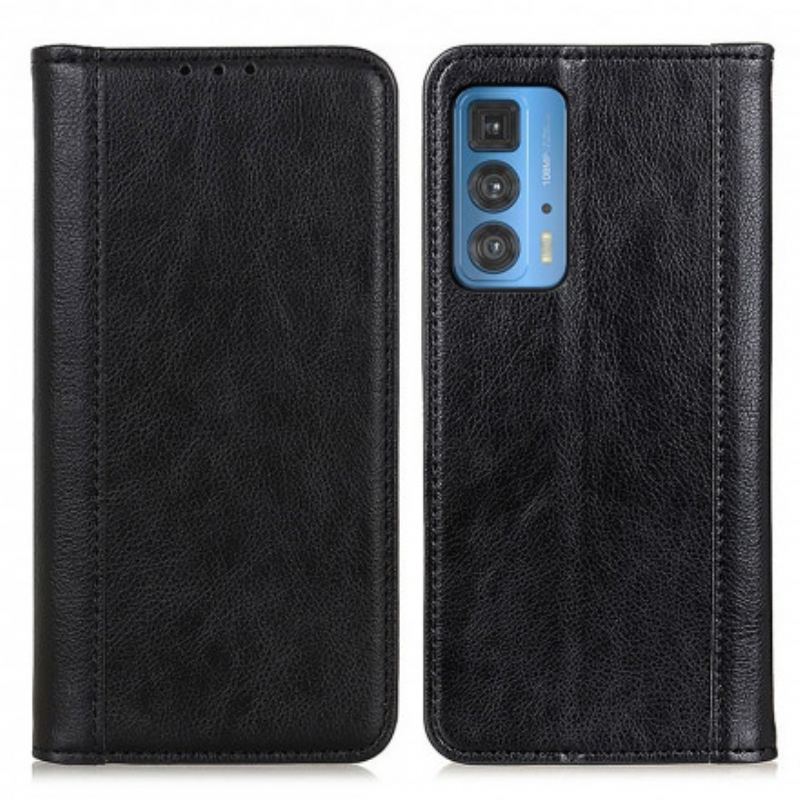 Capa De Celular Para Motorola Edge 20 Pro Flip Versão Couro Rachado Lichia