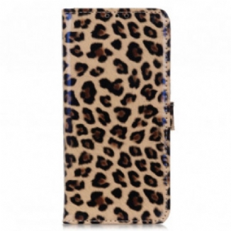 Capa Em Pele Para Motorola Edge 20 Pro Leopardo