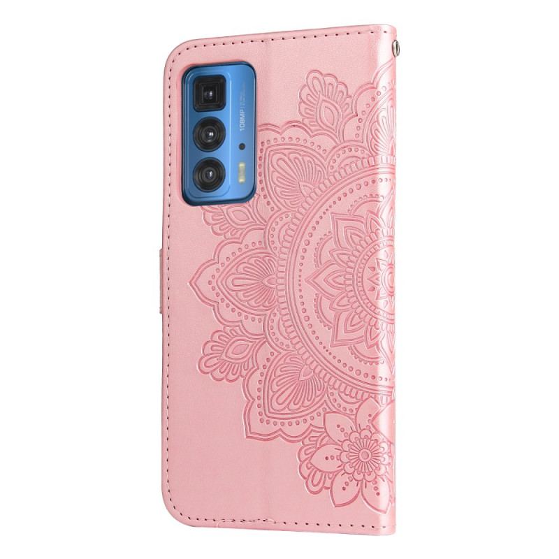 Capa Em Pele Para Motorola Edge 20 Pro Mandala