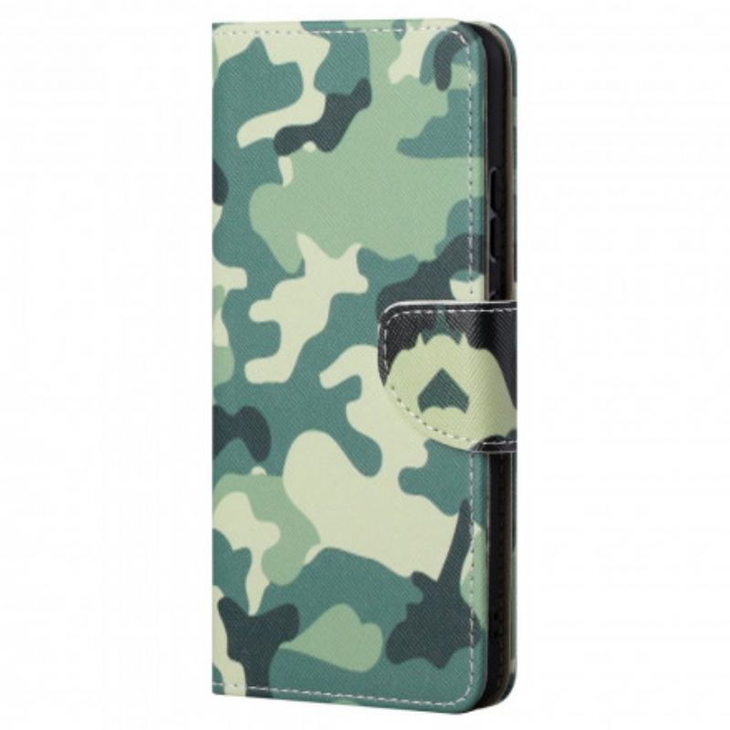 Capa Flip Para Motorola Edge 20 Pro Camuflagem Militar