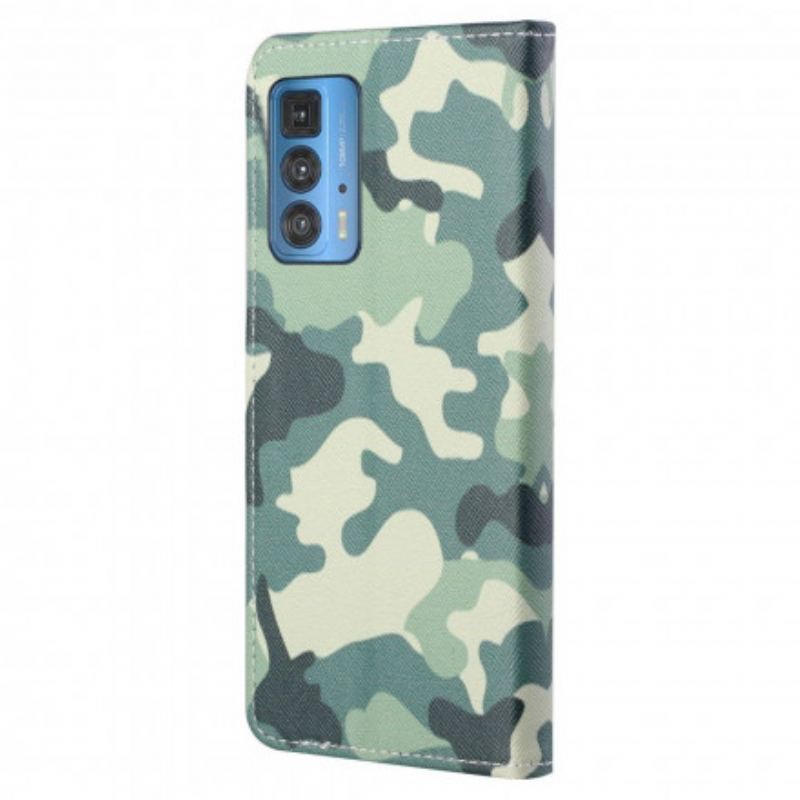 Capa Flip Para Motorola Edge 20 Pro Camuflagem Militar