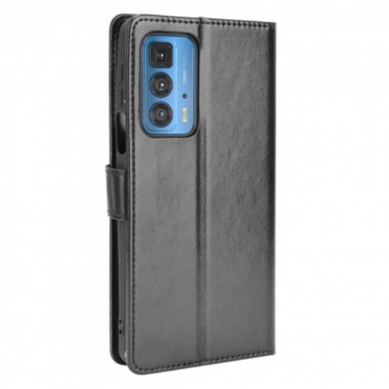 Capa Flip Para Motorola Edge 20 Pro Couro Falso Chamativo