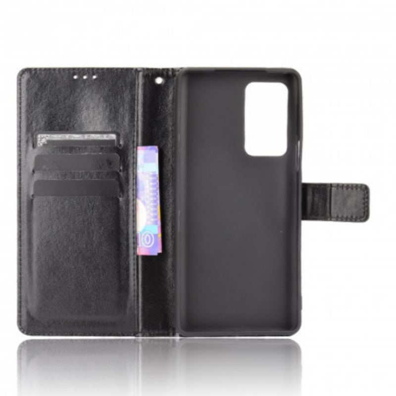 Capa Flip Para Motorola Edge 20 Pro Couro Falso Chamativo