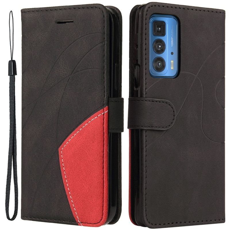 Capa Flip Para Motorola Edge 20 Pro Dois Tons