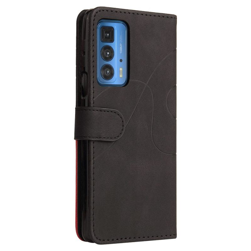 Capa Flip Para Motorola Edge 20 Pro Dois Tons