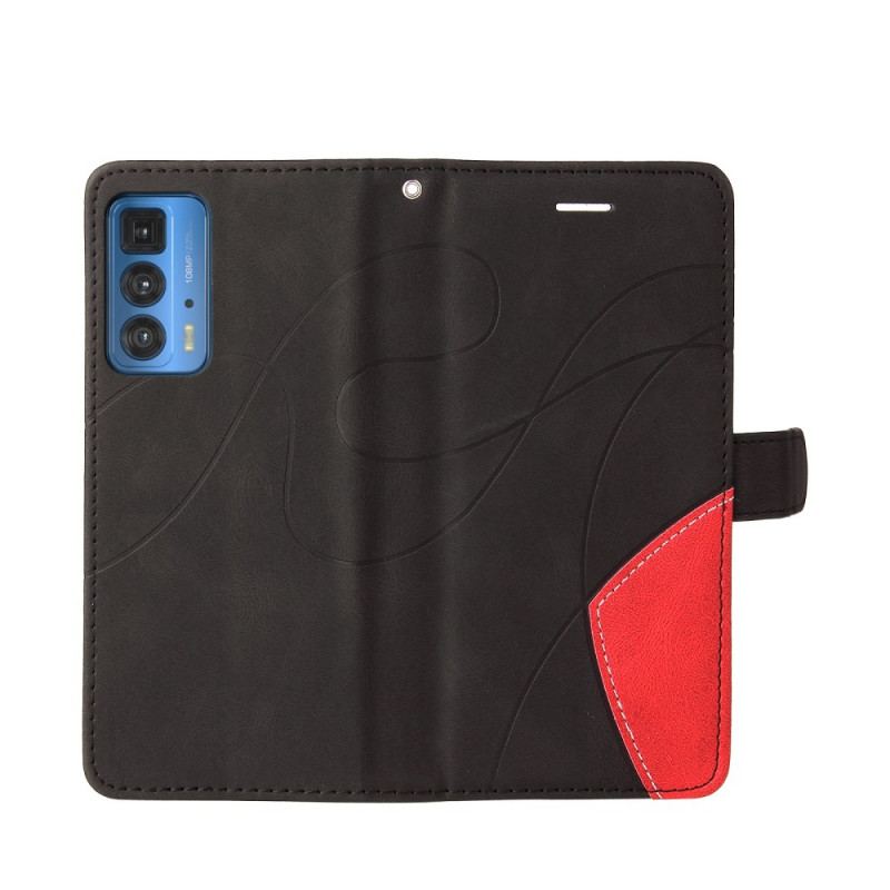 Capa Flip Para Motorola Edge 20 Pro Dois Tons