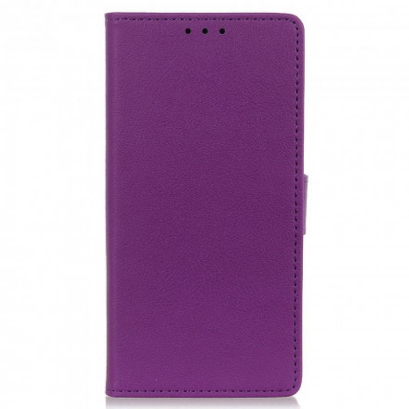 Capa Flip Para Motorola Edge 20 Pro Efeito Couro Clássico