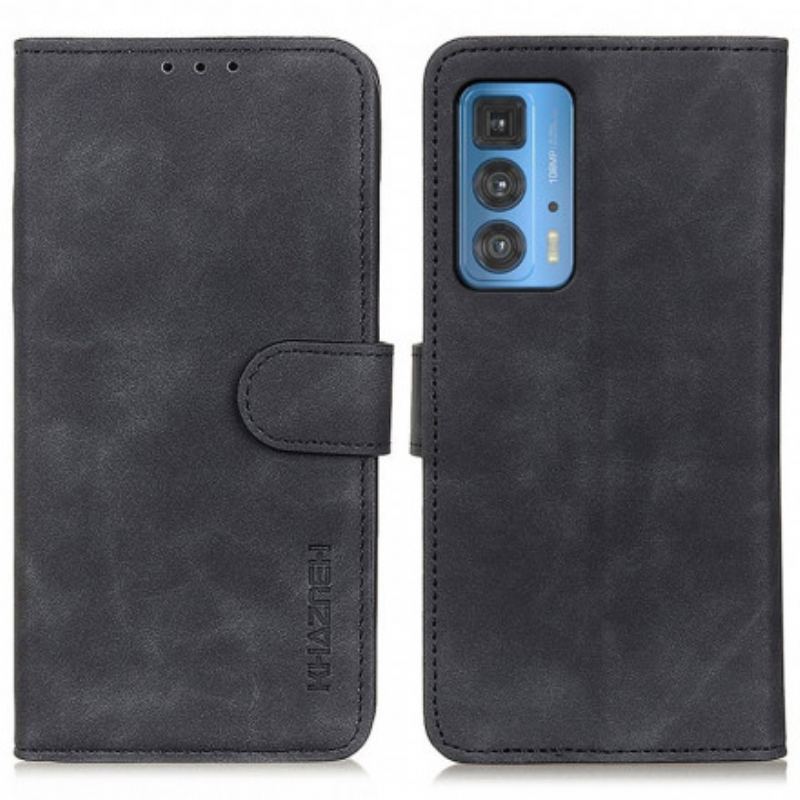 Capa Flip Para Motorola Edge 20 Pro Efeito Couro Vintage Khazneh