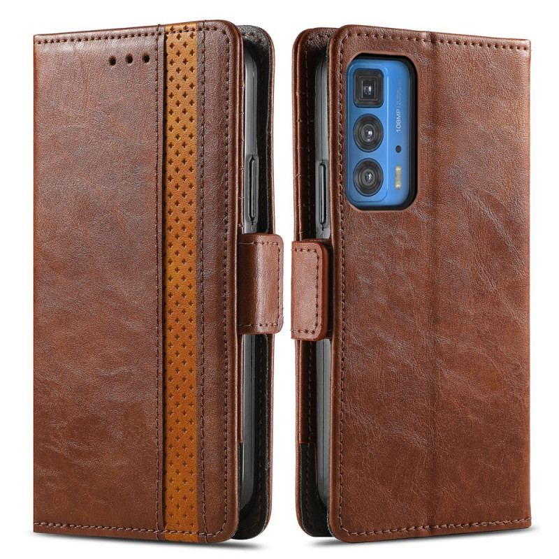 Capa Flip Para Motorola Edge 20 Pro Fecho Duplo Bicolor