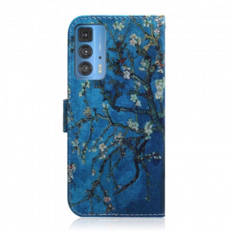 Capa Flip Para Motorola Edge 20 Pro Ramo De Árvore Florido