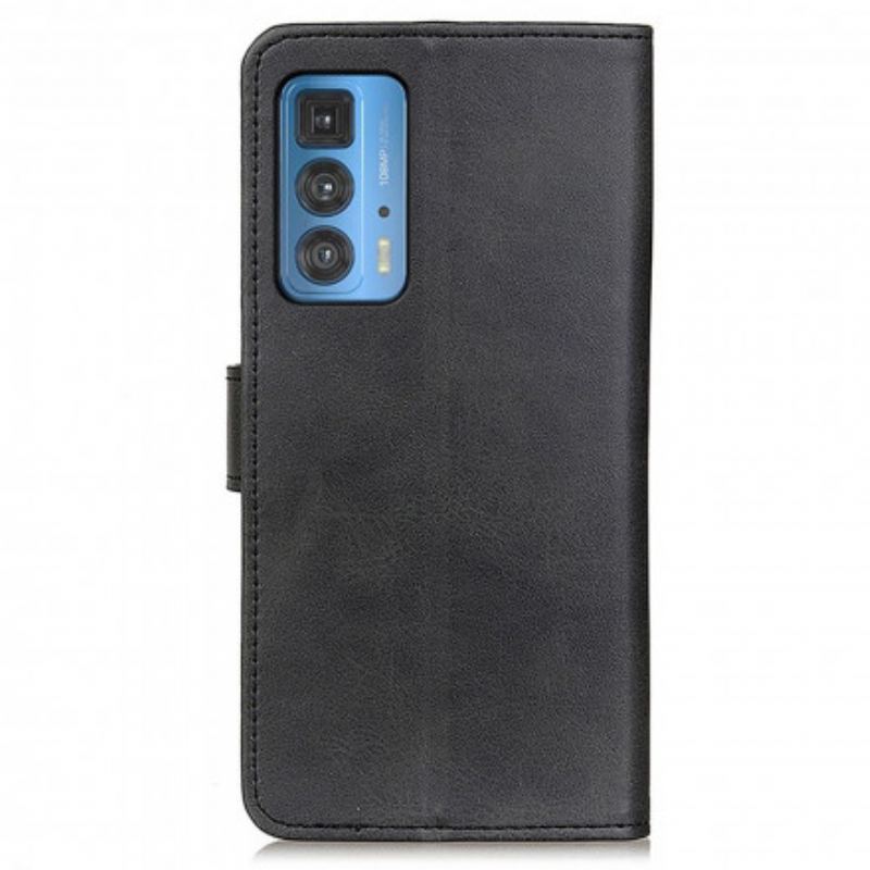 Capa Folio Para Motorola Edge 20 Pro Efeito De Couro Fosco