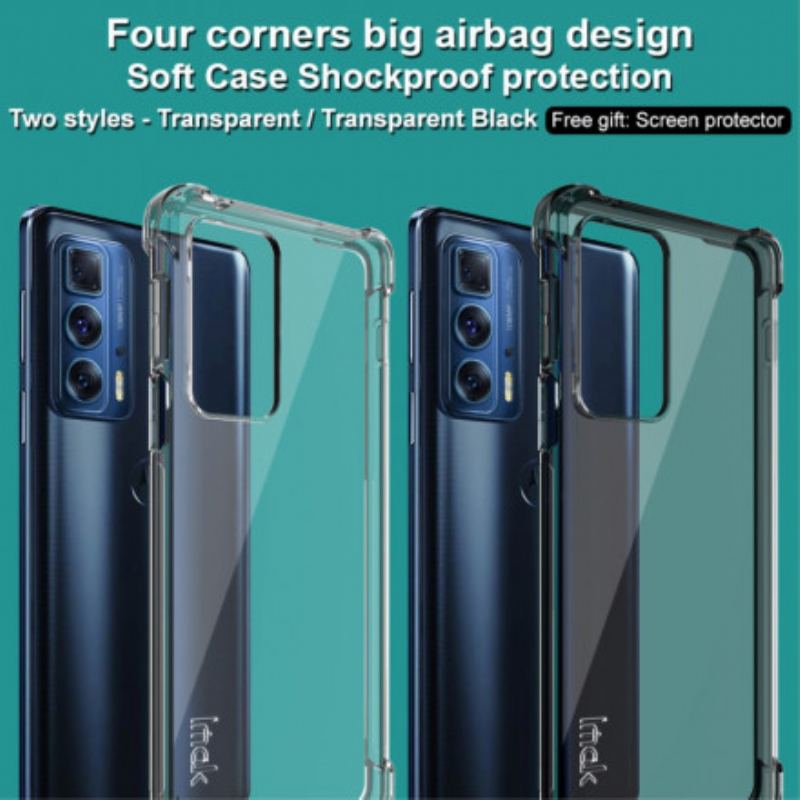 Capa Para Motorola Edge 20 Pro Transparente Com Filme De Tela Imak