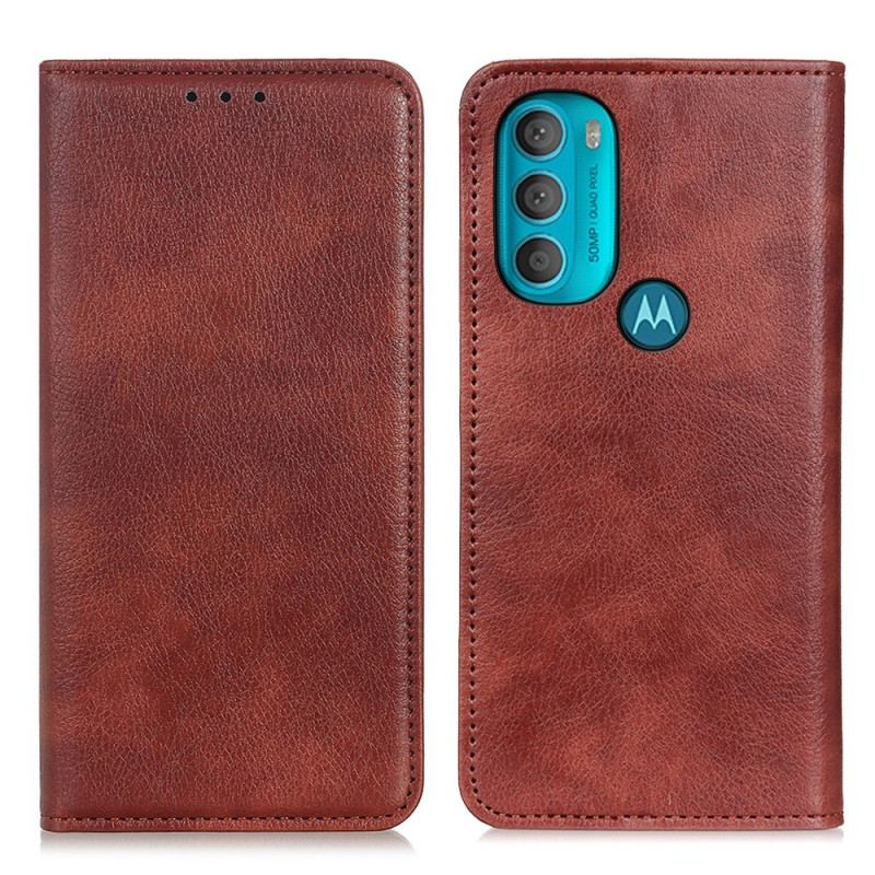 Capa De Celular Para Moto G71 5G Flip Couro Dividido Texturizado