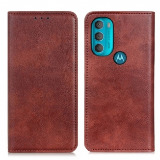 Capa De Celular Para Moto G71 5G Flip Couro Dividido Texturizado