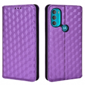 Capa De Celular Para Moto G71 5G Flip Efeito Couro Diamante