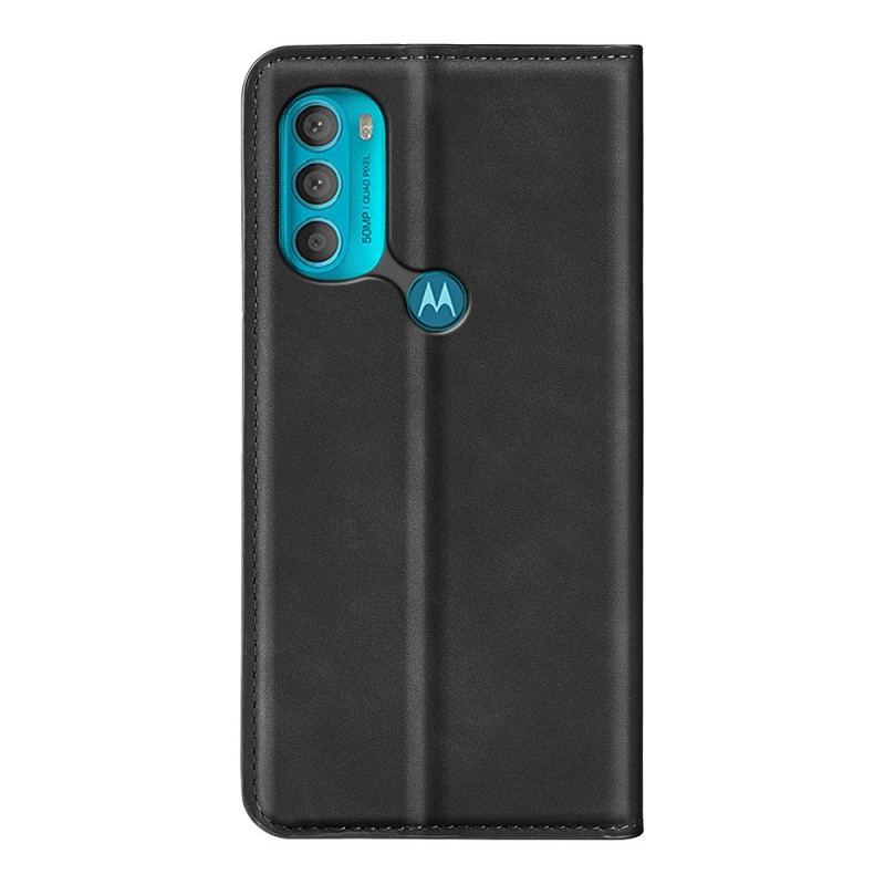 Capa De Celular Para Moto G71 5G Flip Efeito Couro Macio Seda