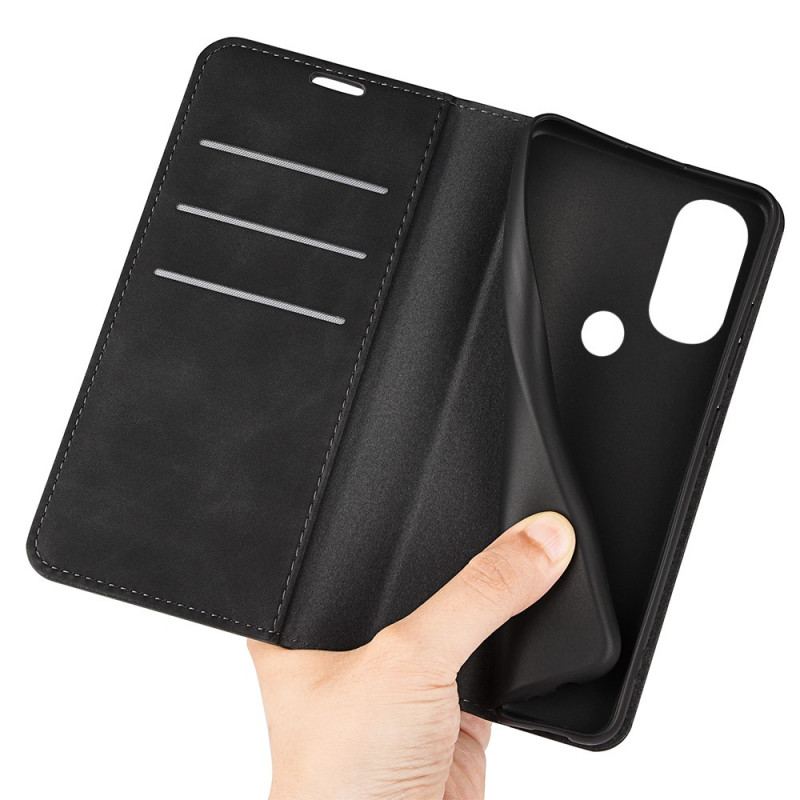 Capa De Celular Para Moto G71 5G Flip Efeito Couro Macio Seda