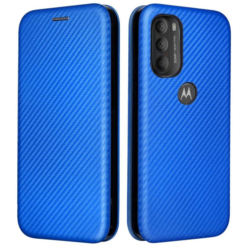 Capa De Celular Para Moto G71 5G Flip Silicone De Carbono Colorido