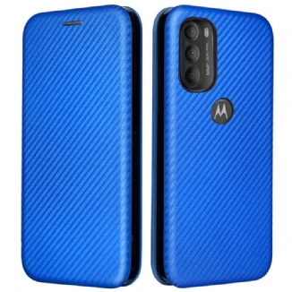 Capa De Celular Para Moto G71 5G Flip Silicone De Carbono Colorido