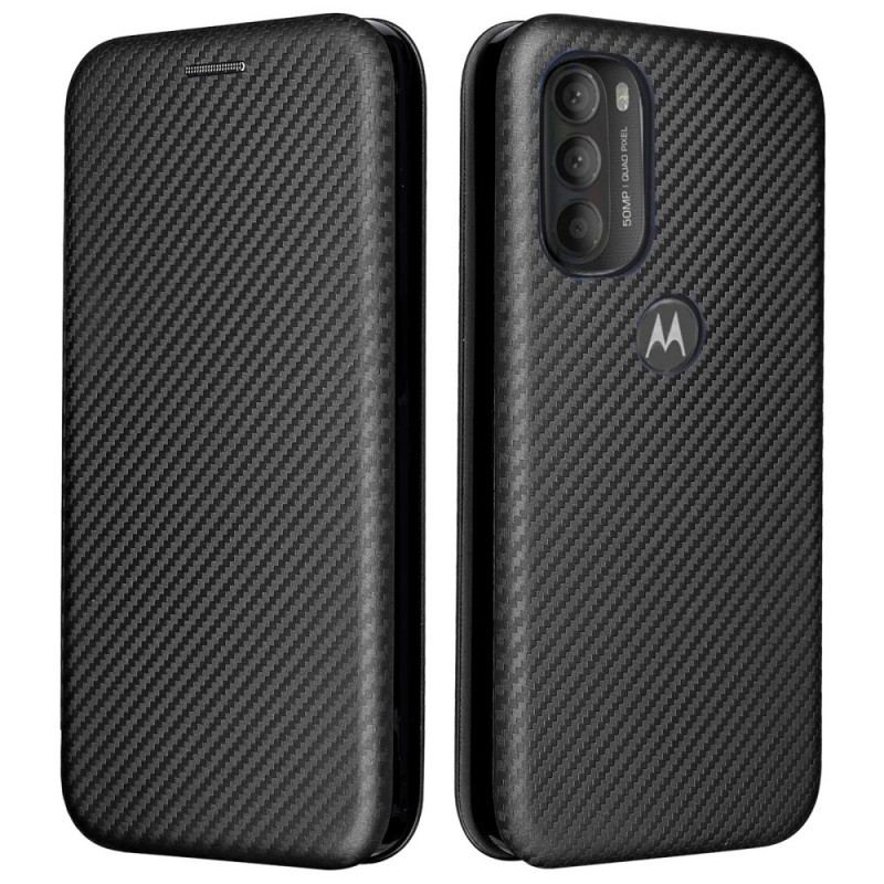 Capa De Celular Para Moto G71 5G Flip Silicone De Carbono Colorido