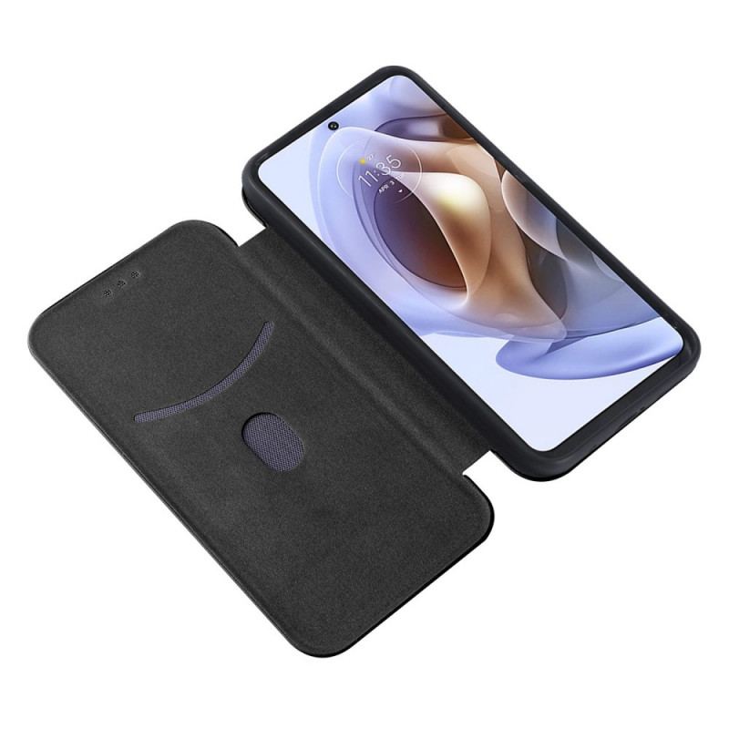 Capa De Celular Para Moto G71 5G Flip Silicone De Carbono Colorido