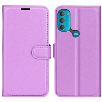 Capa De Couro Para Moto G71 5G Clássico