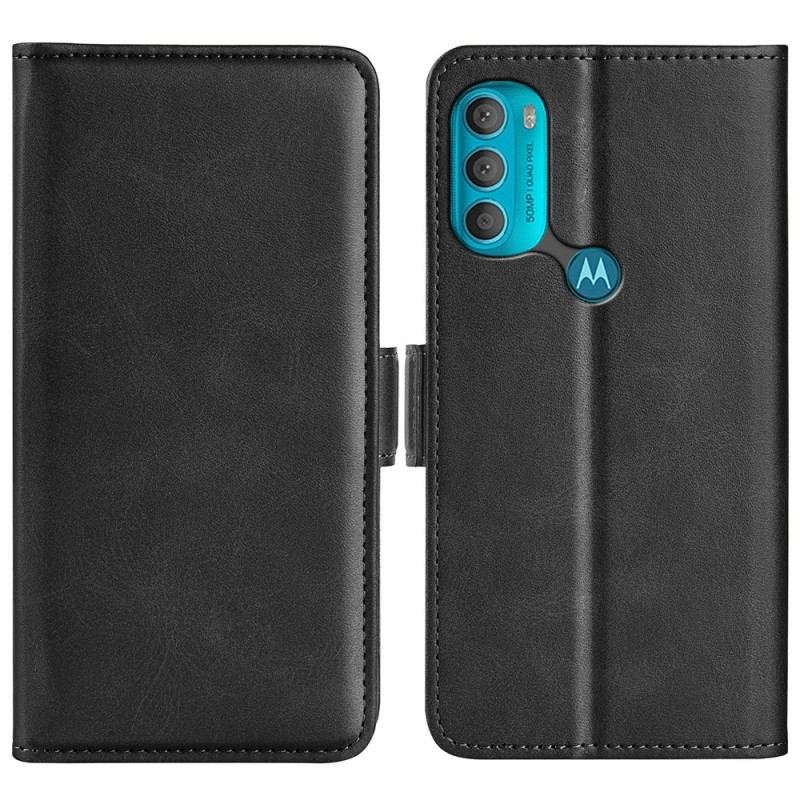 Capa De Couro Para Moto G71 5G Flip Aba Dupla