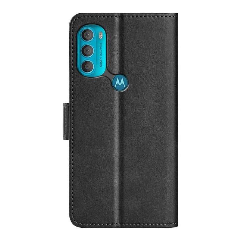 Capa De Couro Para Moto G71 5G Flip Aba Dupla