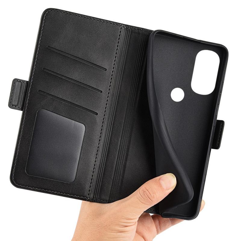 Capa De Couro Para Moto G71 5G Flip Aba Dupla