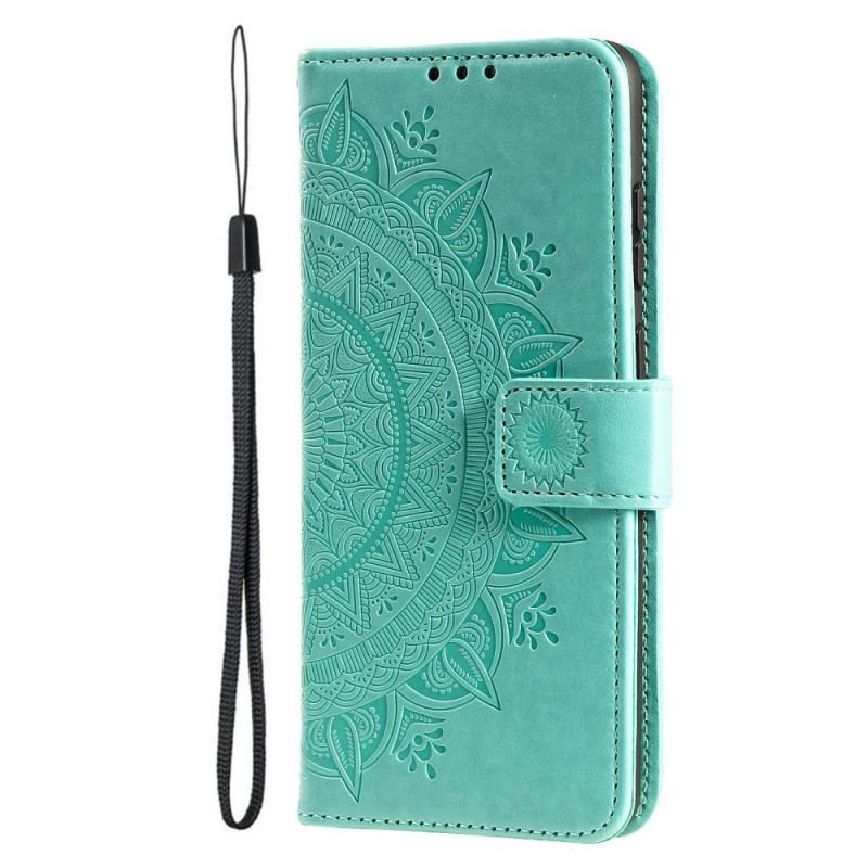 Capa De Couro Para Moto G71 5G Mandala Do Sol