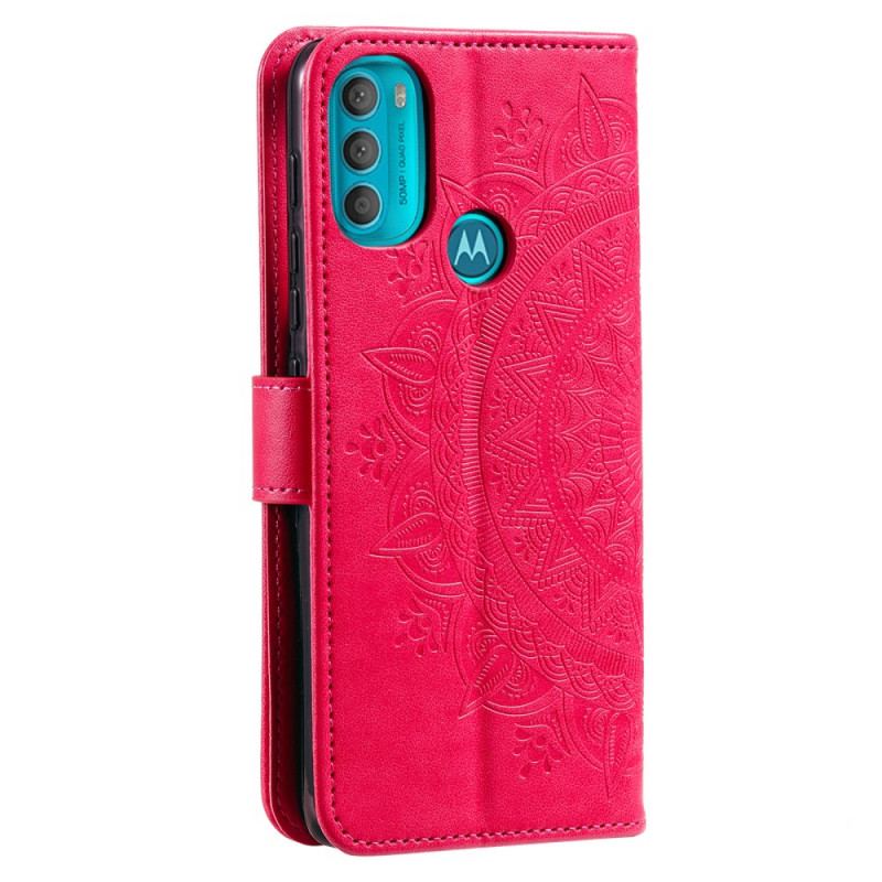 Capa De Couro Para Moto G71 5G Mandala Do Sol