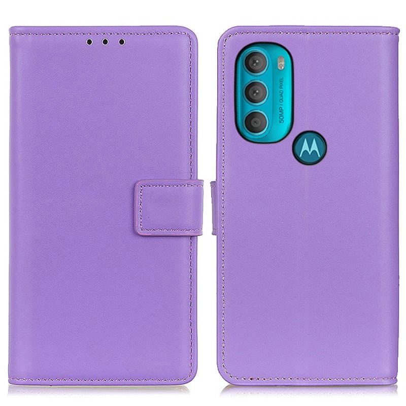 Capa De Couro Para Moto G71 5G Couro Sintético Liso