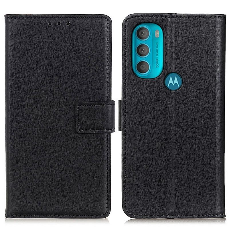 Capa De Couro Para Moto G71 5G Couro Sintético Liso