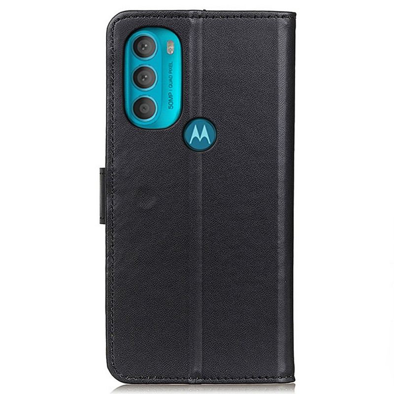 Capa De Couro Para Moto G71 5G Couro Sintético Liso