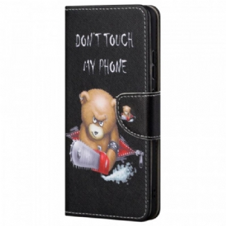 Capa De Couro Para Moto G71 5G Urso Perigoso