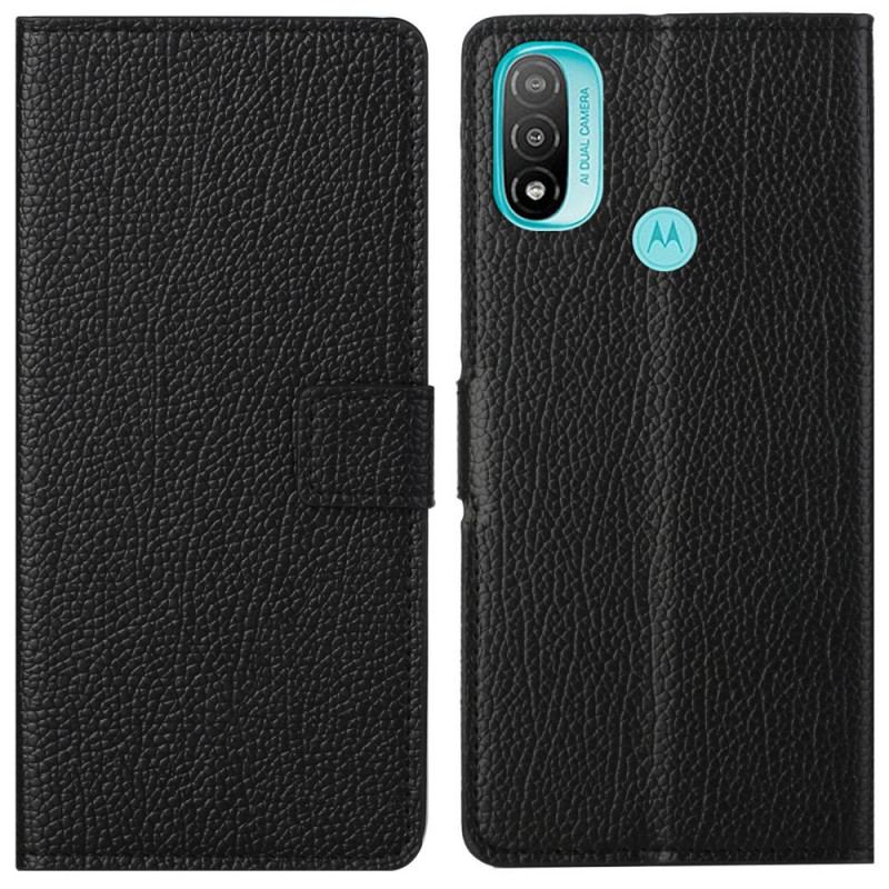 Capa Em Pele Para Moto G71 5G Efeito De Couro Granulado De Lichia