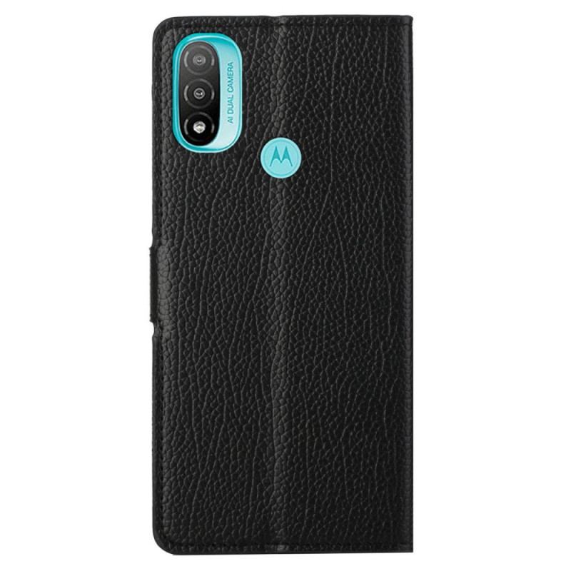 Capa Em Pele Para Moto G71 5G Efeito De Couro Granulado De Lichia