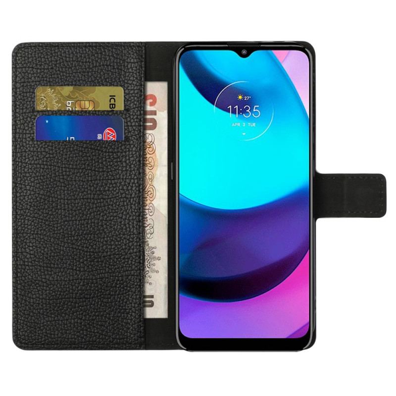 Capa Em Pele Para Moto G71 5G Efeito De Couro Granulado De Lichia