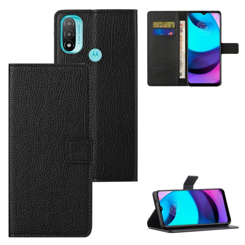 Capa Em Pele Para Moto G71 5G Efeito De Couro Granulado De Lichia