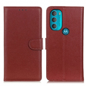 Capa Em Pele Para Moto G71 5G Tradicionalmente Lichia