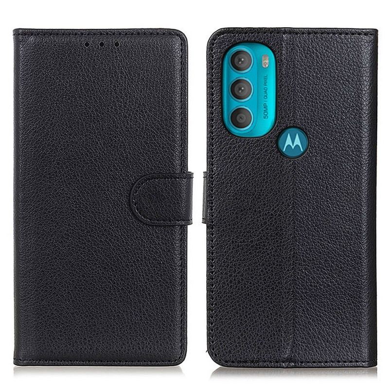 Capa Em Pele Para Moto G71 5G Tradicionalmente Lichia