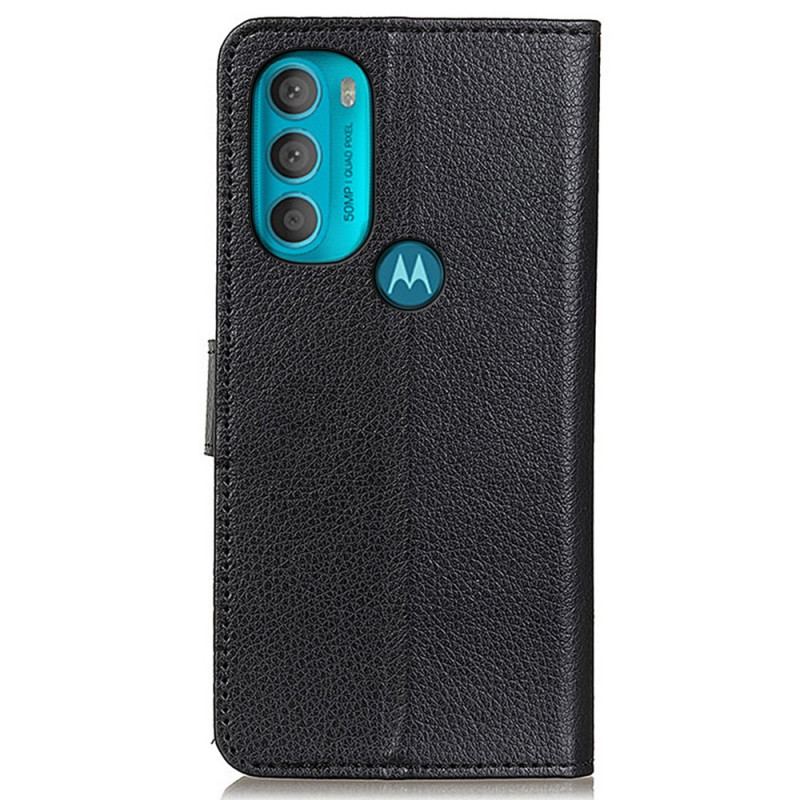 Capa Em Pele Para Moto G71 5G Tradicionalmente Lichia